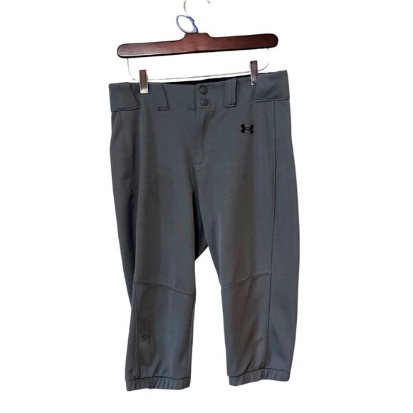 Under Armour Pants - Under Armour Womens Gray Softball Pants M Elastic Waistband Capri Length